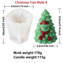 Khuôn nến cây thông Noel hình ông già Noel bằng silicon lỏng 3D DIY Nhà người tuyết Người đàn ông bánh gừng Khuôn cây thông Noel cho nến Làm đất sét nhựa thạch cao, Đồ trang trí nhà Trang trí tiệc - trắng - Xem 3