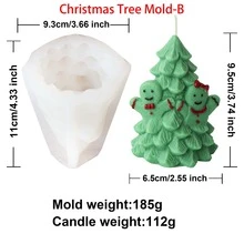 Khuôn nến cây thông Noel hình ông già Noel bằng silicon lỏng 3D DIY Nhà người tuyết Người đàn ông bánh gừng Khuôn cây thông Noel cho nến Làm đất sét nhựa thạch cao, Đồ trang trí nhà Trang trí tiệc - trắng - Xem 13