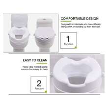 Raised Toilet Seats, Toilet Seat Riser With Safe Lock, Elderly And Handicap Toilet Seat Riser, Round Or Elongated Toilets, Bathroom Safety Extender Assists Disabled, Elderly, Handicapped Bathroom Decor Summer - White - View 2