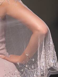 New Arrival Pink Lace Shawl Bodycon Mermaid Evening Dress Set - Pink - View 11