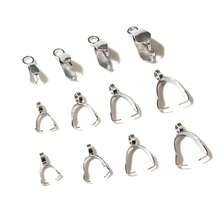20pcs Stainless Steel Pendant Pinch Bail Clasps Necklace Hooks Clips Connector DIY Jewelry Making Findings - Pinch Bails - View 3