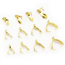 20pcs Stainless Steel Pendant Pinch Bail Clasps Necklace Hooks Clips Connector DIY Jewelry Making Findings - Pinch Bails - View 5