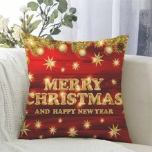 2 件铃儿响叮当圣诞靠垫套抱枕套，圣诞主题装饰枕套，“圣诞快乐”枕套，家居装饰，房间装饰，卧室装饰，客厅装饰（不含靠垫）
