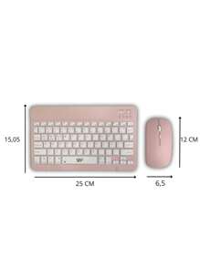 Wireless Bluetooth Keyboard And Mouse Set Kit Rechargeable Wireless Colorful - 藍色 - 查看 5