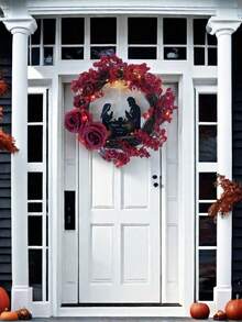 Luminous Virgin Mary Joseph Jesus Nativity Holy Jesus Christmas Wreath New Style - Multicolor - View 2