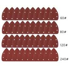 40pcs Sanding Sheets Hook And Loop Mouse Sanding Pads Sander Paper Triangle Discs - 60#/80#/120#/240# - 查看 2