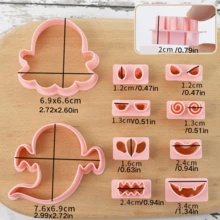 幽灵空心表情饼干模具，DIY 烘焙工具，适用于饼干、软糖和糕点 - 粉色 - 查看 2