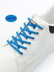 1 Pair Non Tying Metal Capsule Elastic Shoelace Buckle Accessory, Semi-Circular Elastic Non Tying Elastic Slouchy Shoelace (Shoelace With Carrying Buckle)-Easy-Clip No-Tie Elastic Shoelaces With Metal Capsule Buckles, Stretchy & Secure For Sneakers And Boots Shoe Laces Wedges Shoes For Women - 4pcs - View 4