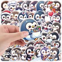 50pcs Cartoon Penguin Stickers, Vinyl Sticker For Laptop Water Bottle Guitar Bike Car Motorcycle Bumper Luggage Skateboard Graffiti, Cute Decals, Best Gift For Children,Teen,Men,Women.,School Supplies,Back To School - Multicolor - View 4