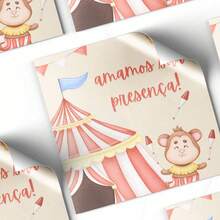 30 Circus Girl Square Stickers 4x4cm - 彩色 - 查看 1