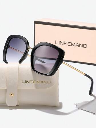 LINFEMAND نظارات قطة وكبيرة الحجم عصرية للأزواج نمط كلاسيكي، هدية للسفر وحفلات الصيف في الشاطئ والرحلات الخارجية