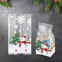 100pcs Cartoon Animal Patterned Plastic Stand-Up Bags For Cookies  Baking Cakes Dessert Machine Sealing  Christmas Decorations And Party Favors With Cute Snowflake Design Christmas Christmas Decor Christmas Decorations Christmas Bags Christmas Gifts - Multicolor - View 15