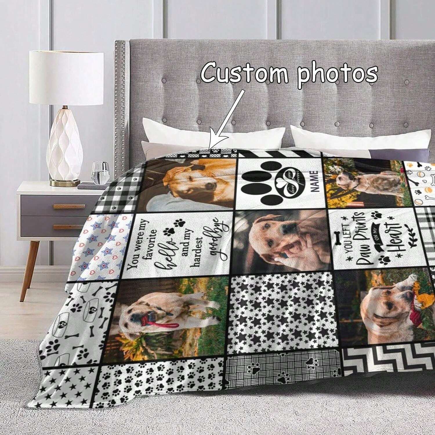 Custom Blanket, Personalized With Pet Photo Picture Blanket Dog ...