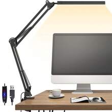 POPSKEETER 1100LM Output LED Professional Workbench Lamp, Metal Cantilever Design Shock-Resistant Suitable For Complex Work Environments, Lamp Arm Can Extend Up To 70cm, Foldable To 40cm Height, Clamp Can Be Fixed On Horizontal And Vertical Workbenches, 270-Degree Rotatable LED Light, Special Eye-Protection Design - Black - View 2