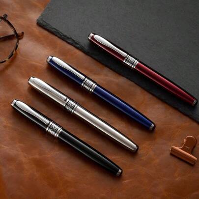 精美钢笔套装，办公商务圆珠笔签名笔和圆珠笔黑色笔芯/蓝色笔芯，0.5mm/1.0mm笔尖，黑色经典礼盒，男女皆宜的书写礼物