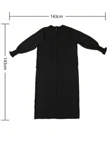 2pcs Women Plain Single Layer Headscarf + Pleated Long Robe, Suitable For Daily Prayer - Multicolor - View 10