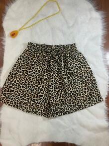 HONGDA VARIETIES Leopard Shorts Without Pocket - 米色 - 查看 2