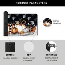 1 szt. Dywan kuchenny z nadrukiem dyni, dywan w kratkę z dynią na Święto Dziękczynienia i liściem klonu, odpowiedni do kuchni, salonu, przedpokoju, zmywalny, prezent świąteczny na jesień dla przyjaciół i rodziny - Wielokolorowe - Zobacz 7