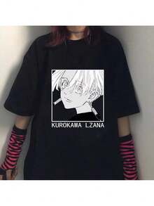 Unisex Kurokawa Anime T-Shirt 100% Cotton Streetwear Launch Shipping In Various Colors!! - 黑色 - 查看 2