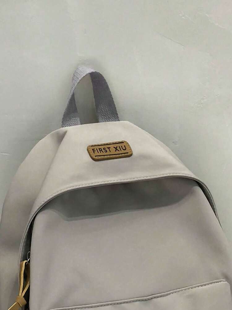 Letter Patch Decor Functional BackpackSchool Backpack,School BagLarge Capacity,Classic,CasualFor Teen Girls Women College Students,Boys And Men,College,Middle School, High School,Outdoors, Travel, Outings,Back To School,HolidaySchool Backpack,School Bag,School Bookbag,Big Backpack,Large Capacity,Laptop Compartment,Portable, Suitable For Teen Girls Women College Students, Perfect For Back To School,First Day Of School,College,Middle School, High School,Office