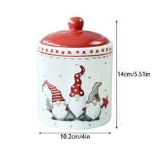 Nordic Stitching Santa Claus Bowls And Plates Tableware Set Embossed Sealed Jar Spice Jar Western Ceramic Flat Plate Cup Christmas Tableware Set,School Supplies