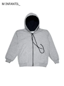 CHILDREN'S FASHION_Kids Boy's Sweatshirt Set Jacket + Pants With Zipper For Cold Weather - Xám - Xem 3