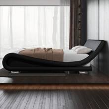 Allewie Full/QueenKing Size Bed Frame With Ergonomic & Adjustable Headboard, Low Profile Modern Upholstered Platform Sleigh Design - Easy Assembly, No Box Spring Required, Black/White/Grey * Bed Frame Queen Queen Bed Frame Bed Frame Full Full Size Bed Frame King Size Bed Frame Twin Bed Frame Room Decor Home Decor Christmas Decor Bedroom Decor Valentine Day Decor Storage Living Room Decor Furniture House Decor - 黑色 - 查看 5