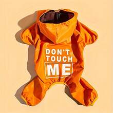 1pc Dog Raincoat, 4-Leg Waterproof Clothing For Large Dogs, Summer - Orange - View 1