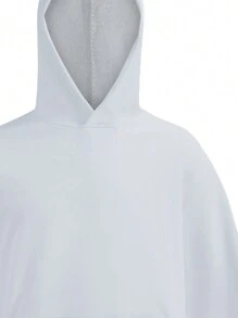 Jersey con capucha de unicolor de moda para hombre - Gris Claro - Ver 4