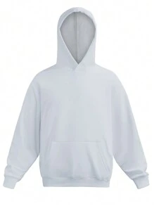 Jersey con capucha de unicolor de moda para hombre - Gris Claro - Ver 2