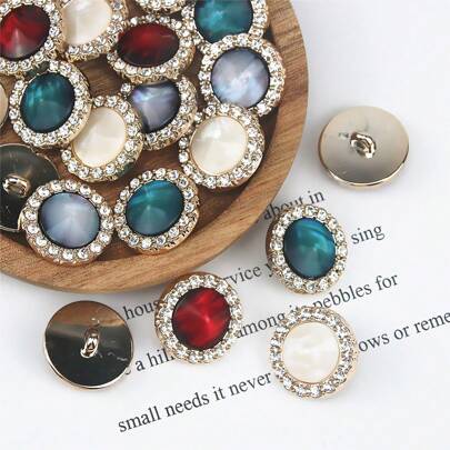 5入組水鑽裝飾鈕扣
