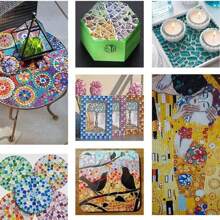 200pcs Vibrant Iridescent Crystal Glass Mosaic Tiles Assortment - Colorful DIY Craft Supplies For Art Projects, Home Decor, And Mosaic Art