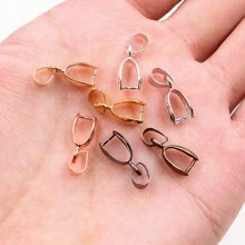 10-50pcs Pendants Clasps Clips Pinch Bails Connectors Charm Bail Beads Connector DIY Jewelry Making Accessories Findings