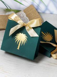 10 件优雅沙特国庆节礼品袋绿色棕榈树礼品盒配缎带，非常适合沙特国庆节、婚礼和公司礼品，配有金色或橄榄色丝带 - 棕櫚樹禮品盒 - 查看 8