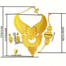 1 set de joyería nupcial tradicional que incluye 1 par de aretes, 1 collar, 1 pulsera, 1 anillo para compromiso/boda