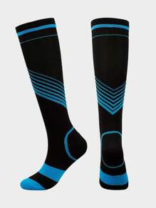 Unisex Striped Compression Socks, Suitable For Running, Cycling, Hiking, And Long-Standing Professions - Multicolor - View 9