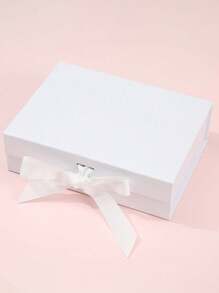 Foldable Magnetic Closure Gift Box,Solid Color Foldable Gift Box,Wedding Party Ribbon Gift Box, White Packaging Box, Flip Ribbon Gift Box, Halloween, Thanksgiving, Christmas Gift Box, For Birthday Parties, Holiday Party, Wedding Gift Storage Box - Multicolor - View 7