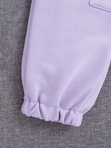Tenue décontractée, sweat-shirt imprimé papillon pour fille et pantalon de couleur unie