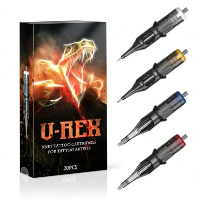 20 支/盒纹身针，（RL RS M1 RM 系列）一次性纹身针标准圆形背衬适合纹身艺术家和初学者人体艺术设计纹身用品