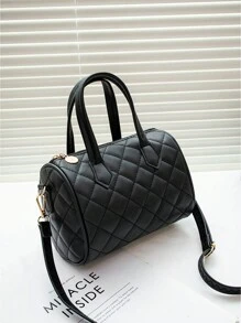 1 件纯色简约绗缝迷你斜挎包，轻奢时尚迷你单肩包，女士拉链迷你手提包，适合女性、女孩、女孩、节日礼物、度假、旅行、礼品。 - 黑色 - 查看 7