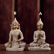 1 件树脂佛像装饰，小坐佛家居装饰品，适合入口处 - 彩色 - 查看 6