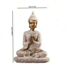 1 件树脂佛像装饰，小坐佛家居装饰品，适合入口处 - 彩色 - 查看 5