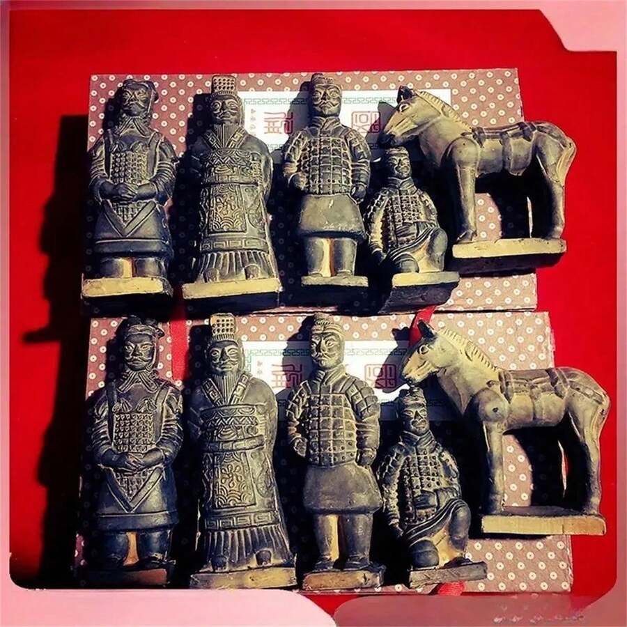 5pcs/Set Terracotta Warrior Decoration Ornaments For Indoor Home Decor - Multicolor - View 1