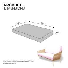 MoNiBloom Twin Futon Cover, Armless Stretch Futon Slipcover Armless Sofa Cover Furniture Protector, Washable Zippered Futon Couch Cover For Adults Kids And Pets, Jackknife Rv Sofa Covers - 淺粉紅色 - 查看 2