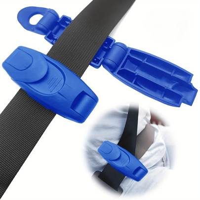 Comfortable Seat Belt Locks For All Vehicles, 1 Adjustable Tensioner For Universal Shoulder And Neck Straps, Positioning Buckles