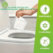 10/50/100 pièces Housses de siège de toilette jetables pour voyage - Housses de siège de toilette portables pour voyages et hôtels, grande taille, couvre-siège en papier imperméable et universel, dissolvable, décoration de salle de bain pour l'été