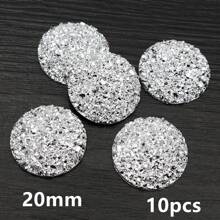 10pcs 20/25mm Flat Back Resin Cabochon Beads, Suitable For Bracelet, Earrings And Other DIY Jewelry Making Accessories - Resin Cabochon - View 44