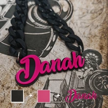 Phong cách Punk cá nhân Lớp cắt Laser Acrylic Tên Mặt dây chuyền Vòng cổ, Quà tặng trang sức dự tiệc - Vòng cổ hip hop acrylic - Xem 2