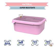 Kit Conjunto 5 Potes Tampa Emborrachada \resistente Organizador de Alimentos Porta Mantimentos Para Cozinha Cores Diversas