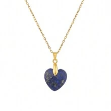 1件心形天然紫水晶吊坠宝石玫瑰石英项链手工饰品，女士派对礼物 - 心形天然石吊墜 - 查看 6